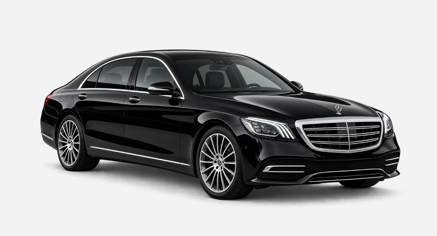 Black Mercedes-Benz S-Class luxury sedan