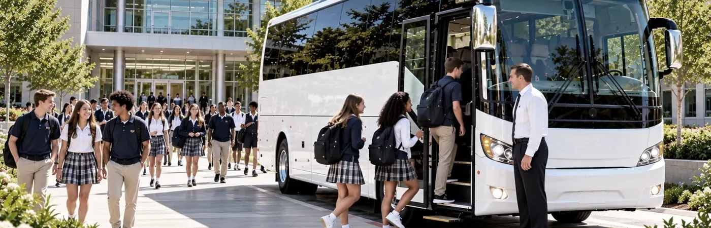 Charter bus transportation for school and student group activities